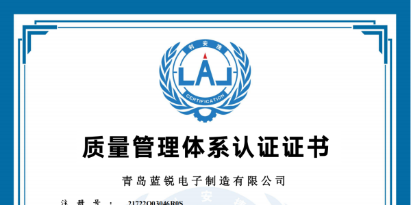 红杏AV成人网站電子質量管理體係認證證書